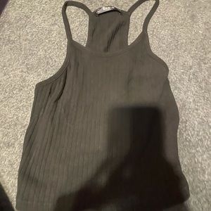 Black crop tank top